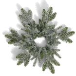 Couronne de No&euml;l enneig&eacute;e forme flocon de neige &Oslash;40cm