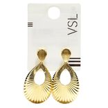 Boucles d'oreilles gouttes stries métal irisé argenté