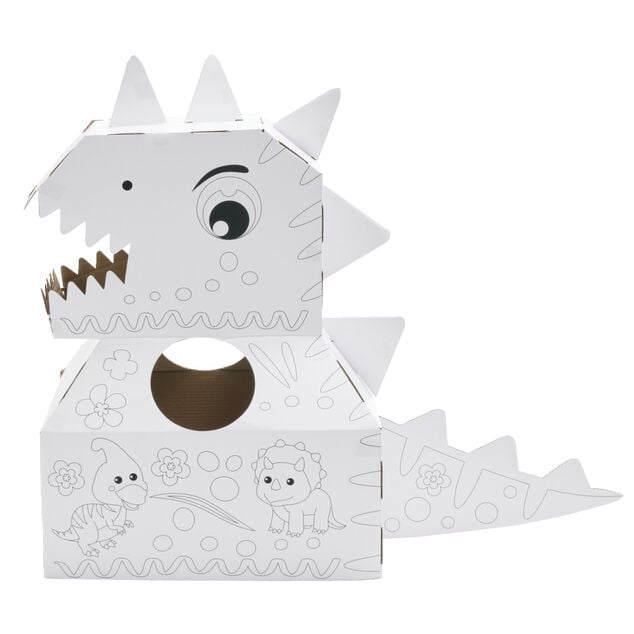 Costume en carton forme animal &agrave; colorier avec 6 feutres (2 mod&egrave;les licorne ou dinosaure)