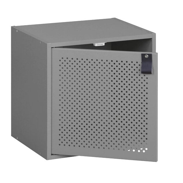 Porte Box Cube métal ajouré gris foncé