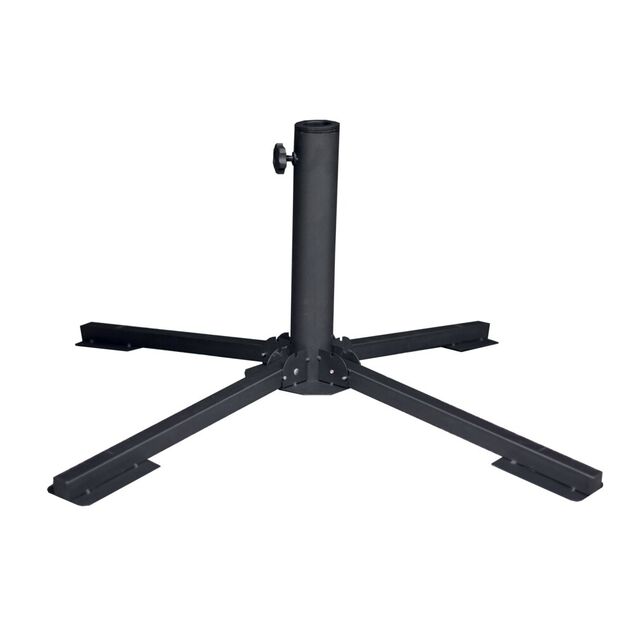 Pied pliable pour parasol d&eacute;port&eacute; m&eacute;tal noir