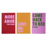 Lot de 3 affiches papier rose rouge et orange 10x15cm