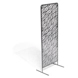 Panneau d&eacute;coratif en m&eacute;tal motif ajour&eacute; feuille noir 50xH130cm