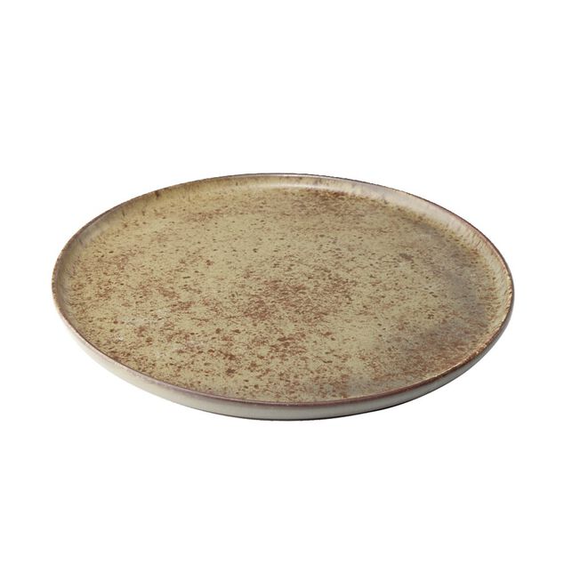 Assiette plate Istanbul en fa&iuml;ence brun &Oslash;21cm