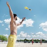 Jeu pétéca Ø7xH25cm base verte