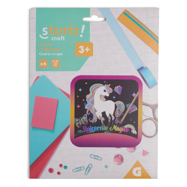 Livre scratch art enfant - 6 cartes &agrave; gratter