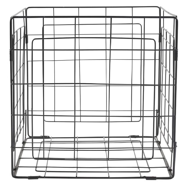 Panière Box Cube 31x31x31cm métal noir