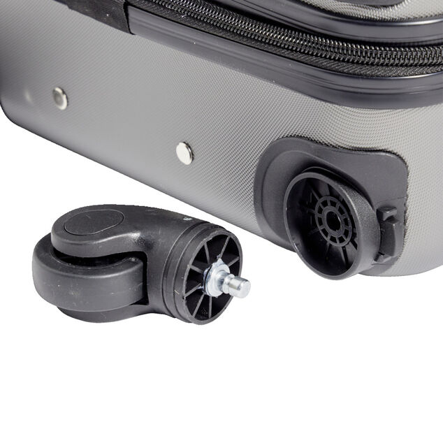Valise cabine 26L rigide trolley 4 roues amovibles 51cm grise