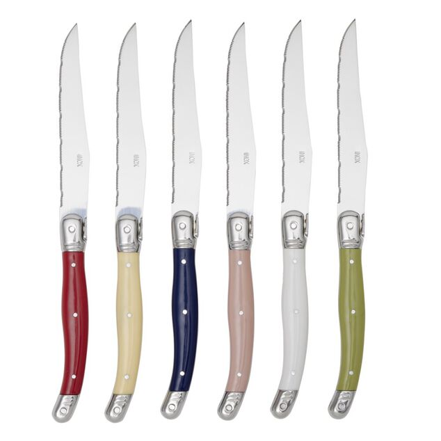 Couteau &agrave; steak inox et ABS x6