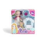 Poup&eacute;e avec animal de compagnie et 5 accessoires