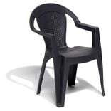 Fauteuil de jardin monobloc Viva plastique dossier tress&eacute; gris 53xP56xH80cm