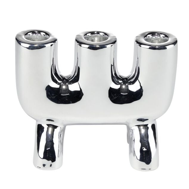 Bougeoir dolomite triple 15x12xH6cm (2 mod&egrave;les)
