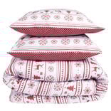 Parure de lit 2 personnes 240x220cm Noël traditionnel jacquard rouge