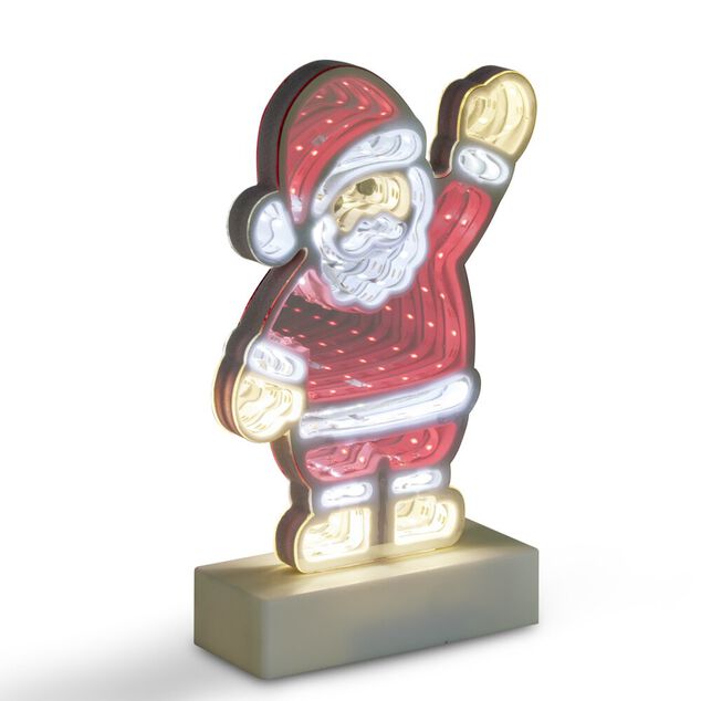 P&egrave;re no&euml;l miroir infini lumineux 117LED H23,5cm