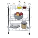 Desserte en métal gris 3 niveaux - L.51xl.26,5xH.57cm