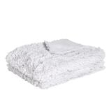 Plaid à poils longs gris clair 130x160cm