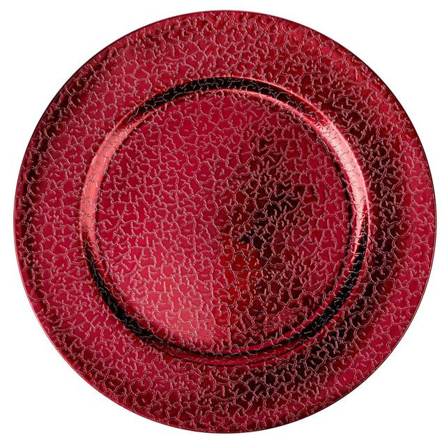 Sous-assiette motif croco &Oslash;33 cm rouge