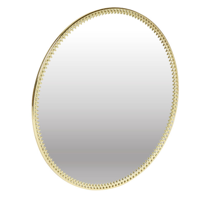 Plateau miroir support bougie en fer dor&eacute; ou argent&eacute; &Oslash;20cm (2 mod&egrave;les)