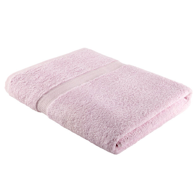 Drap de bain coton rose 100x150cm