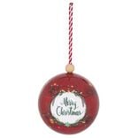 Boule de Noël motif Merry Christmas rouge Ø12cm