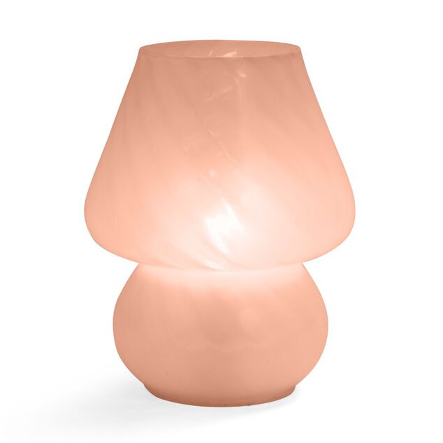 Lampe champignon à poser en verre LED Ø14xH18cm (2 modèles)