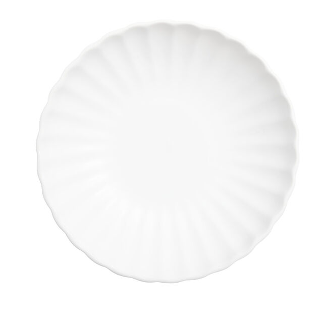 Assiette &agrave; soupe Venise rebord ondul&eacute; fa&iuml;ence blanc &Oslash;20cm