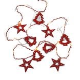 Guirlande d'intérieur sapins et étoiles 20 LED blanc chaud 1,9m