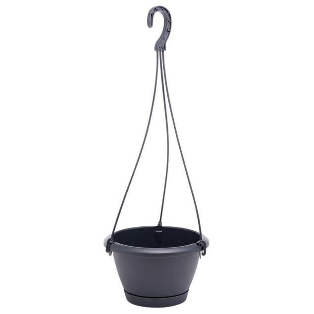 Pot suspendu avec soucoupe gris anthracite &Oslash;21xH12,5cm