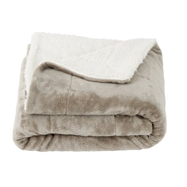 Plaid pilou pilou 127x152cm gris taupe