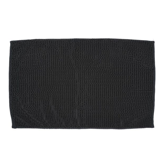 Tapis de salle de bain chenille gris 80x50 cm