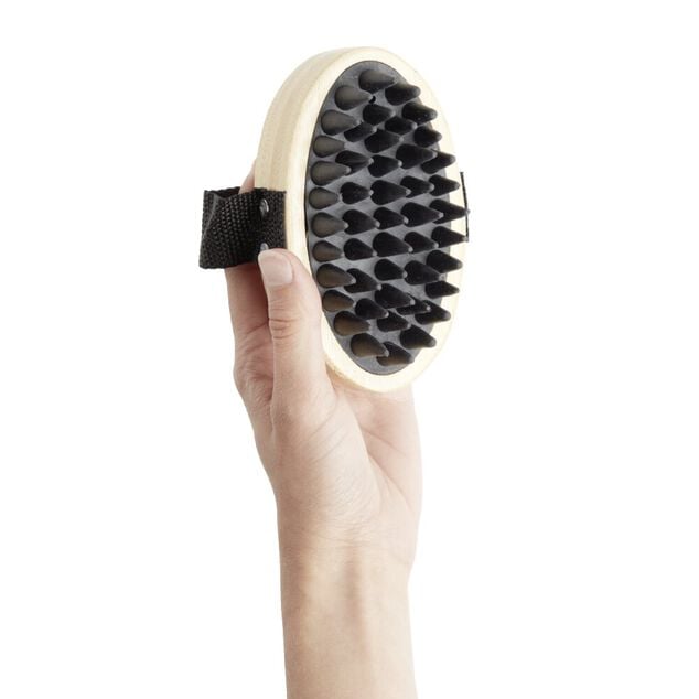 Brosse animal ovale caoutchouc et bambou