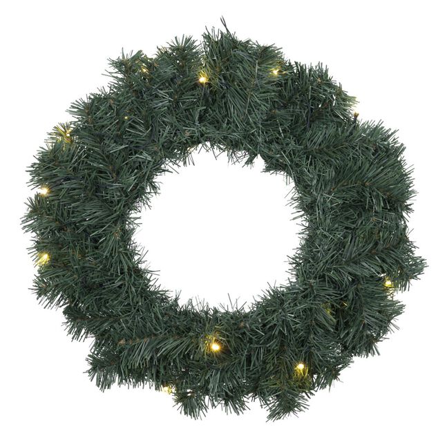 Ensemble d&eacute;co artificiel sapin lumineux X2 couronne guirlande vert