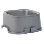 Gamelle carrée grise 3,2 L - plastique 29x29xH12cm