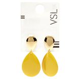 Boucles d'oreilles boutons argenté avec goutte pleine orange