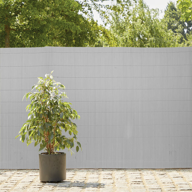 Canisse double face occultation mod&eacute;r&eacute;e PVC grise 300xH100cm