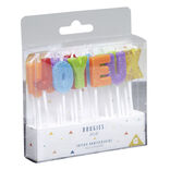 Bougies Joyeux anniversaire multicouleur à paillettes