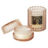 Coffret senteur 2 bougies parfum&eacute;es dans verre d&eacute;co relief