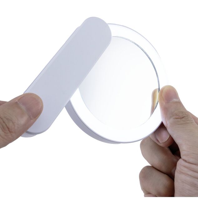 Miroir de poche LED blanc Ø9cm