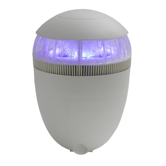 Pi&egrave;ge &agrave; insectes plastique m&eacute;tal blanc 21LED &agrave; aspiration 200m&sup2; &Oslash;23xH35cm