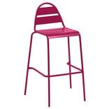 Chaise haute de jardin Fun m&eacute;tal rouge 59x58xH105cm