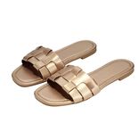 Sandales femme carrées simili rose gold 39/40