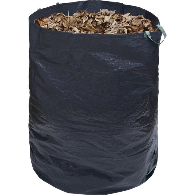 Sac de jardin 400L plastique vert avec poign&eacute;es