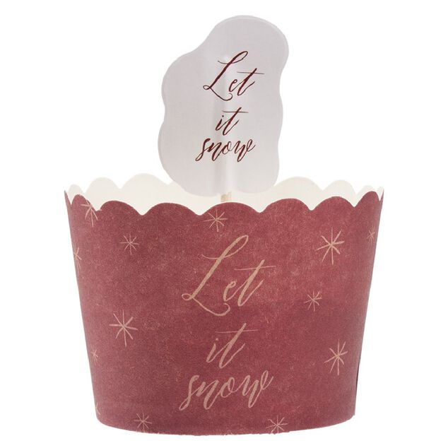 Caissette &agrave; g&acirc;teau avec d&eacute;coration x18