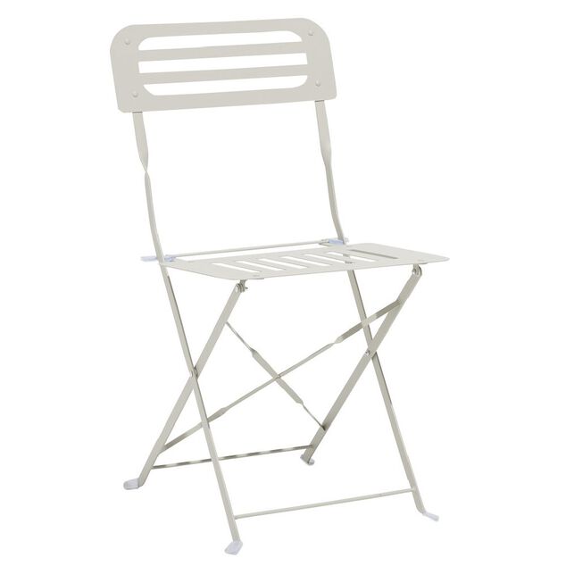 Chaise de jardin Rio pliante m&eacute;tal taupe 41x45xH82cm