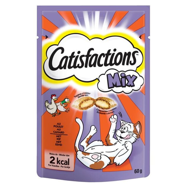 Friandise pour chat Castisfactions saveur poulet et canard sachet 60g