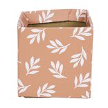 Cache-pot carr&eacute; en carton motif v&eacute;g&eacute;tal