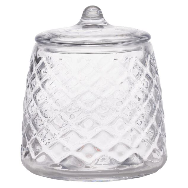 Pot &agrave; coton verre transparent &Oslash;10xH12cm