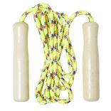 Corde à sauter jaune avec poignées bois L200cm