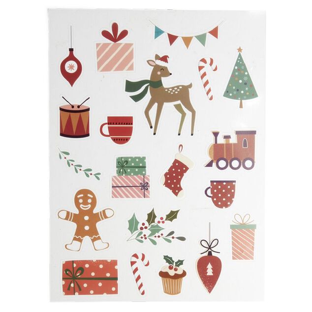 D&eacute;coration fen&ecirc;tre et mur No&euml;l adh&eacute;sive sc&egrave;ne (2 mod&egrave;les)