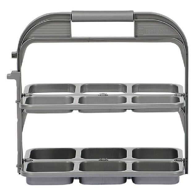 Range bouteille pliable gris 6 emplacements